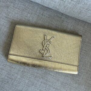 YSL Saint Laurent Gold Clutch